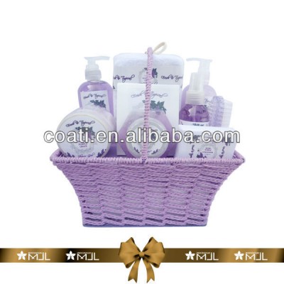 Vanilla paper basket body wash gift set customized poromotion gifts